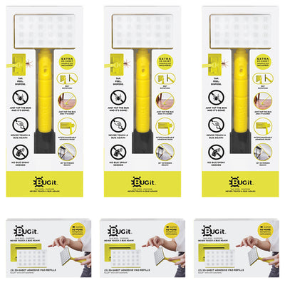 3 Bug it & 3 Bug it  Adhesive Pad Refills - Bug It